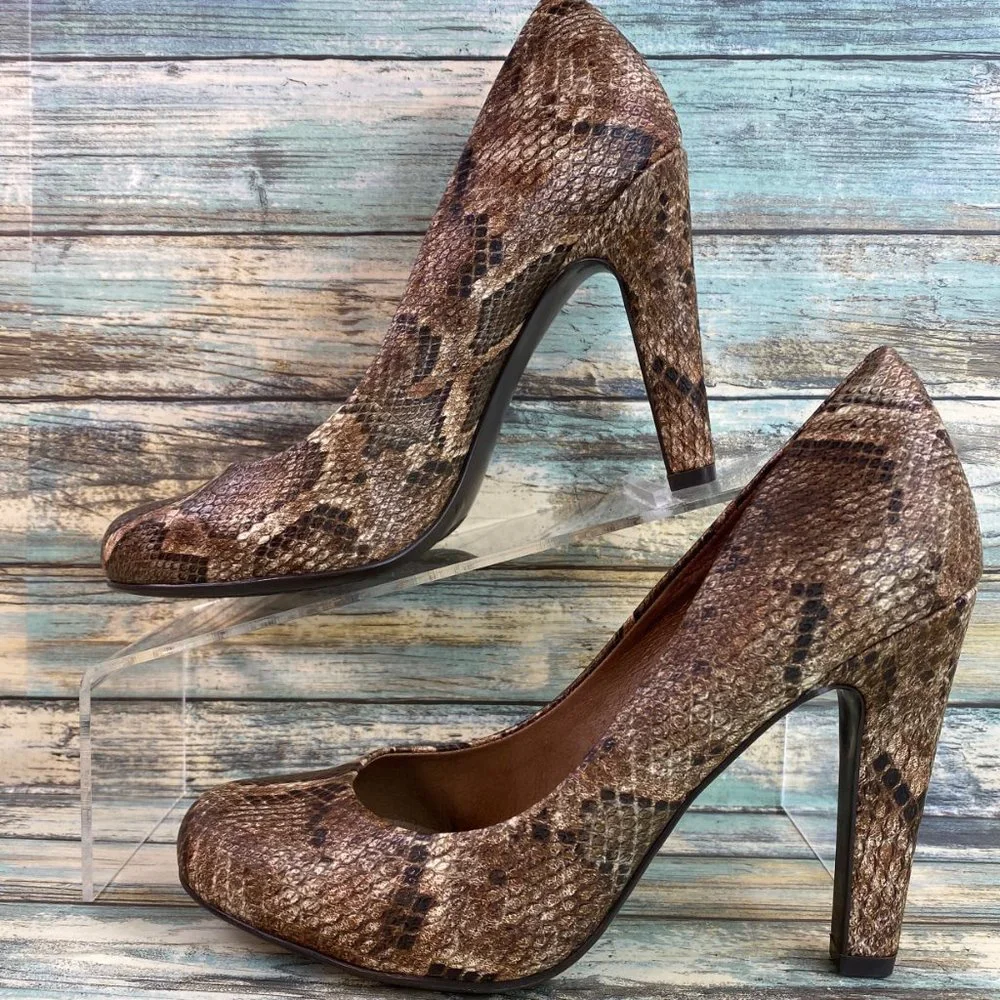 Jessica Simpson Pumps Womens Size 6.5B Brown Leopard Print Dress Shoes